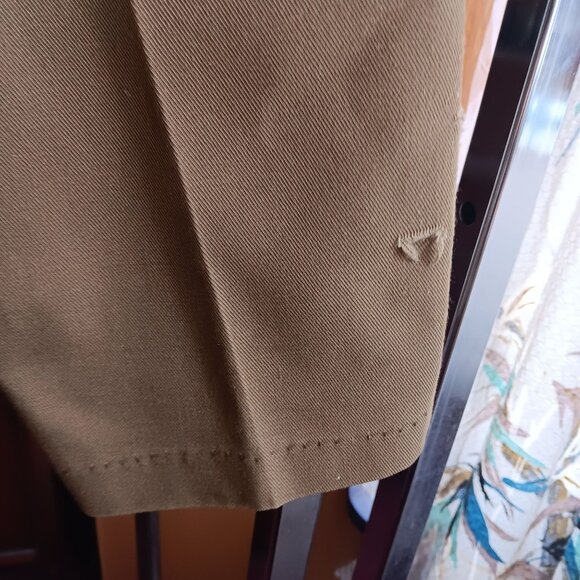 26x27 Vintage Brown Work Pants 1970's Perm Press Steel Talon Zipper Stovepipe - Picture 5 of 7